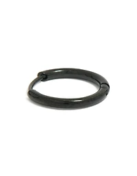 Waterproof Black Coated Metal Stainless Steel Clicker Earrings 14 MM
