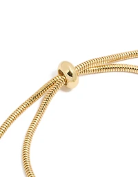 Gold Plated Cubic Zirconia Chunky Heart Charm Toggle Bracelet