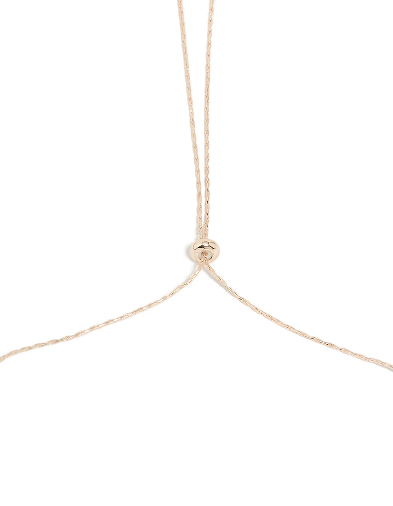Collier ajustable en perles fondues et perles d'eau douce plaqué or rose