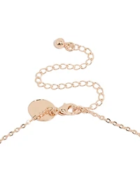 Rose Gold Plated Cubic Zirconia Dainty Vine Spaced Necklace