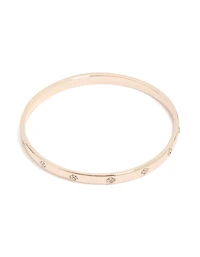 Rose Gold Plated Diamante Flowers Bangle