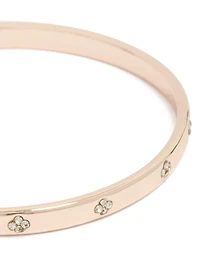 Rose Gold Plated Diamante Flowers Bangle