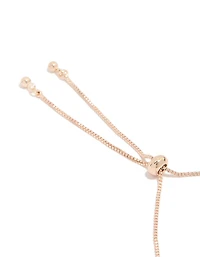 Rose Gold Plated Cubic Zirconia Flowers Toggle Bracelet