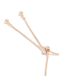 Rose Gold Plated Cubic Zirconia Flower Detail Toggle Bracelet