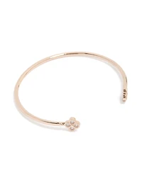 Rose Gold Plated Cubic Zirconia Flowers Wrist Cuff