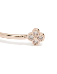 Rose Gold Plated Cubic Zirconia Flowers Wrist Cuff