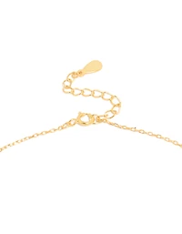 Gold Plated Sterling Silver Cubic Zirconia Bezel Cross Pendant Necklace