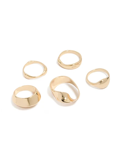 Gold Organic Dome Ring Pack