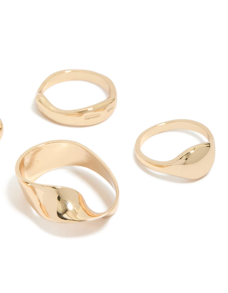 Gold Organic Dome Ring Pack
