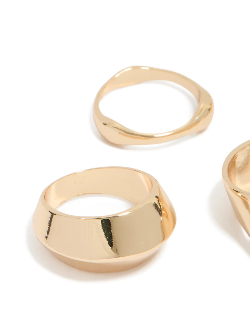Gold Organic Dome Ring Pack