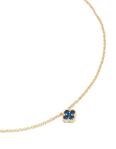 Gold Plated Sapphire September Flower Necklace