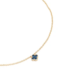 Gold Plated Sapphire September Flower Necklace