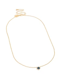 Gold Plated Sapphire September Flower Necklace
