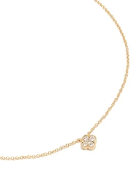 Gold Plated Cubic Zirconia April Flower Necklace