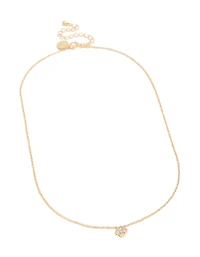 Gold Plated Cubic Zirconia April Flower Necklace