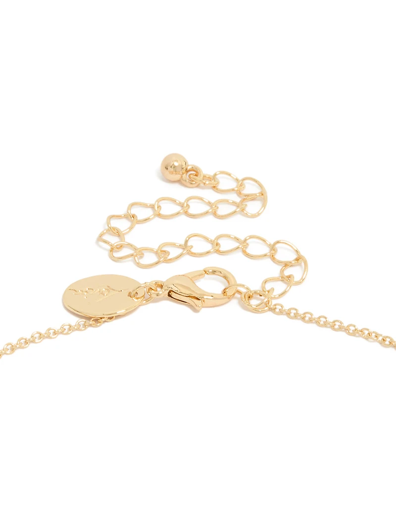 Gold Plated Ruby July Flower Necklace