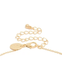 Gold Plated Ruby July Flower Necklace