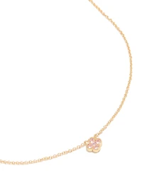 Gold Plated Rose October Flower Necklace