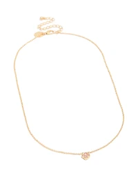 Gold Plated Rose October Flower Necklace
