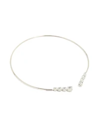 Collier Torque ouvert en argent et zircon cubique