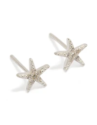 Sterling Silver Cubic Zirconia Starfish Earrings