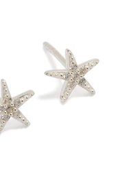 Sterling Silver Cubic Zirconia Starfish Earrings