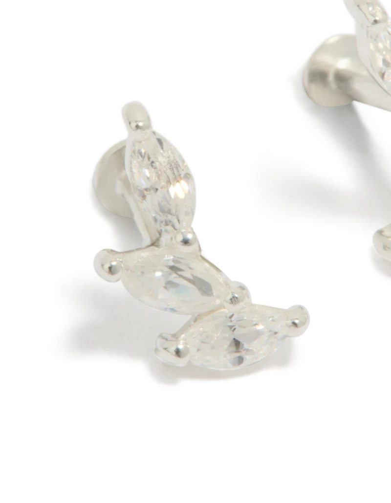 Sterling Silver Fabric Crawler Flat Back Studs