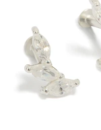 Sterling Silver Fabric Crawler Flat Back Studs