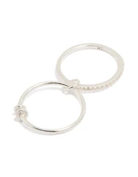Anneau à double maillon cubique en argent sterling