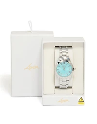 Silver Classic Blue Face Roman Numeral Watch