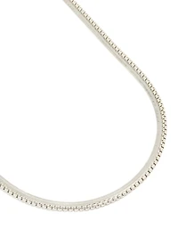 Mens Waterproof Stainless  Steel Snake & Box Chain Necklaces 2-Pack