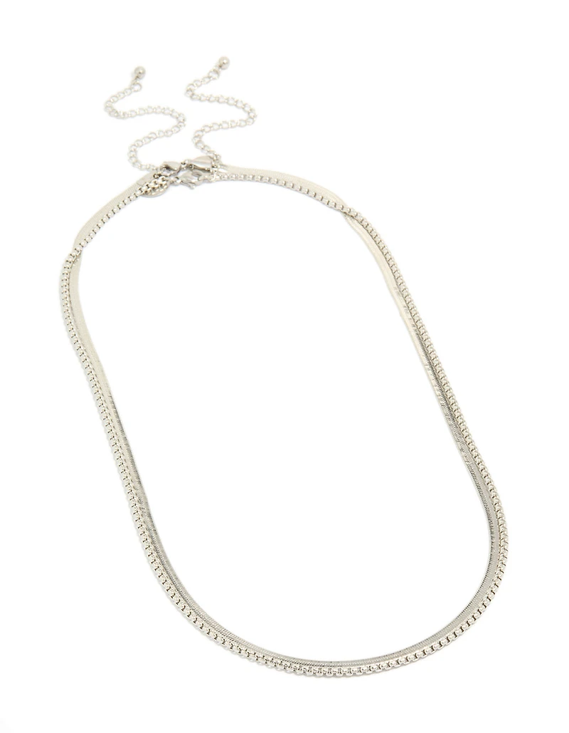 Colliers imperméables en acier inoxydable pour hommes en chaîne de serpents et boîtes en paquet de 2