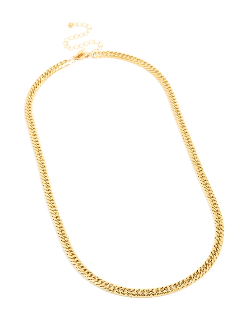 Collier cubain lisse en acier inoxydable pour hommes, imperméable