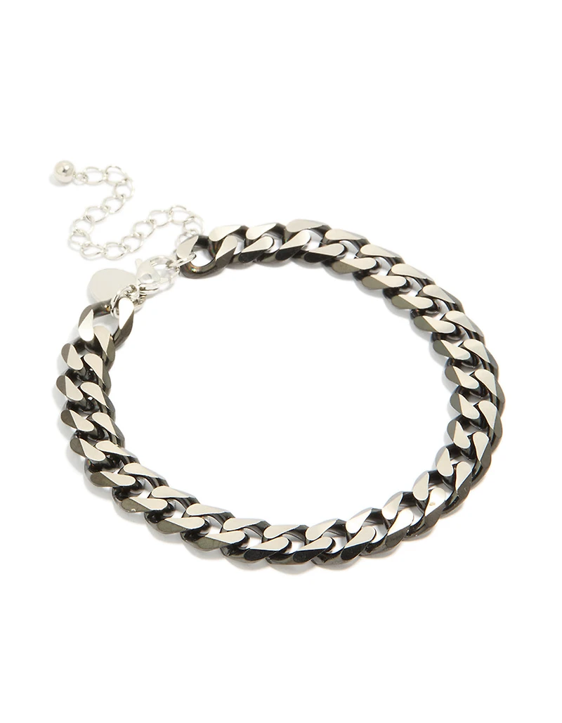 Mens Waterproof Stainless Steel Black Link Chain Bracelet