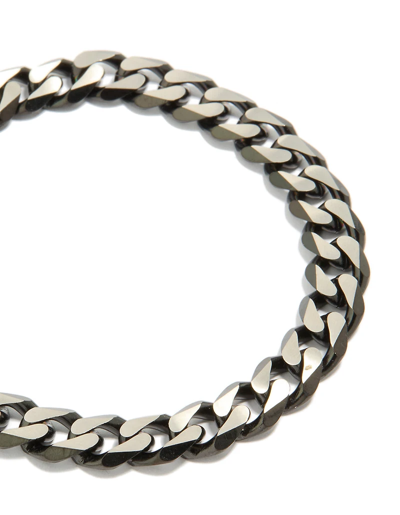 Mens Waterproof Stainless Steel Black Link Chain Bracelet