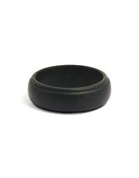 Waterproof Mens Black Silicone Band Ring