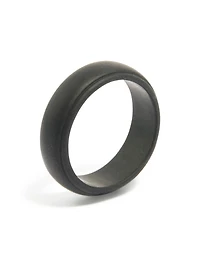 Waterproof Mens Black Silicone Band Ring