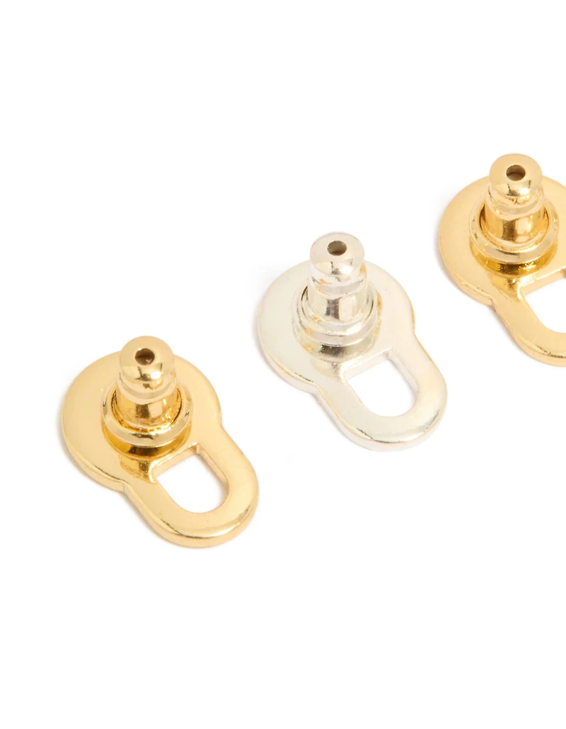 Mixed Metal Lobe Lifter Earring Backs
