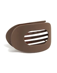 Chocolate Brown Matte Flat Oval Claw Clip
