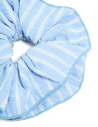 Pale Blue Fabric Ruffle Scrunchie
