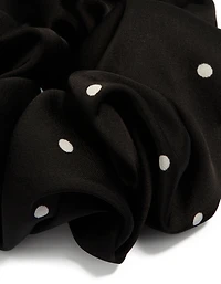 Black & Cream Micro Polka Dot Fabric Statement Scrunchie