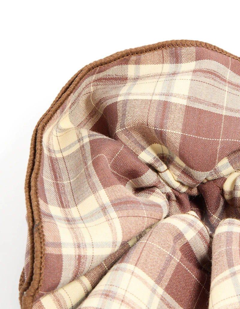 Ruffled Checkered Fabric  Statement Scrunchie