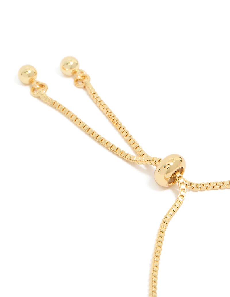 Gold Plated Thin Double Cubic Zirconia Tennis Toggle Bracelet