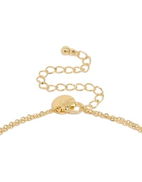 Collier en Y avec pendentif en forme de larme en métal mixte et diamant