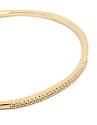 Gold Plated Cubic Zirconia Thin Wrist Cuff