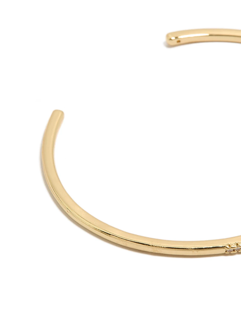 Bracelet mince plaqué or orné de zirconiums cubiques