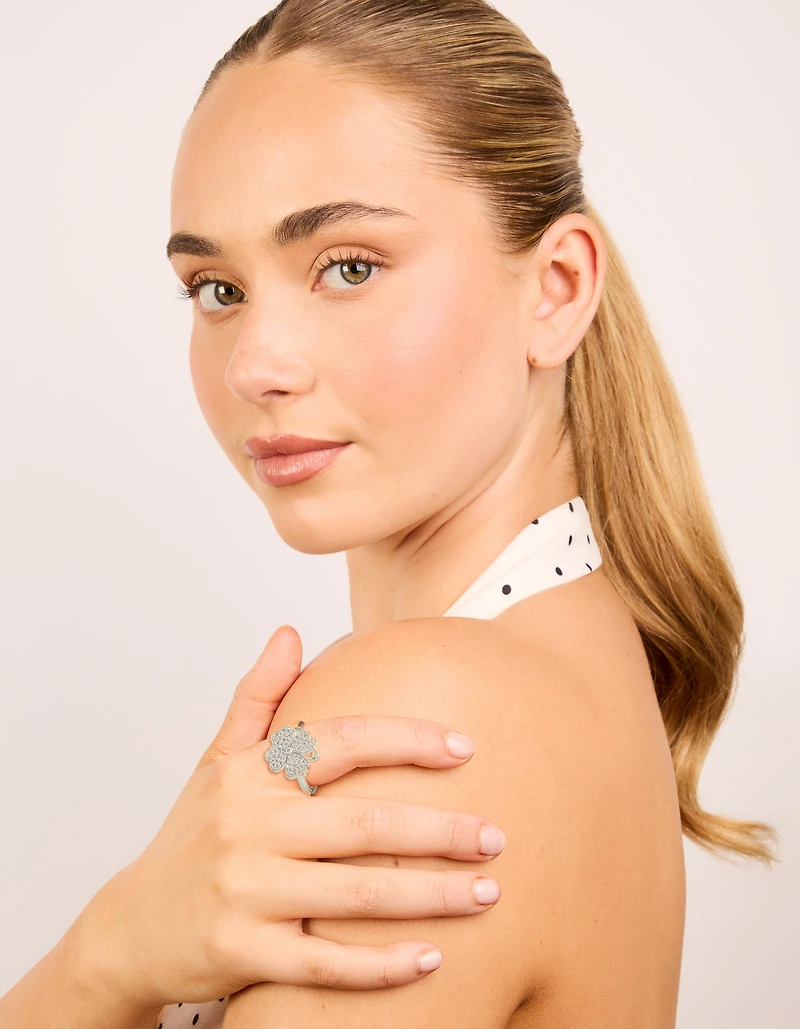 Waterproof Stainless Steel Spinning Clover Ring