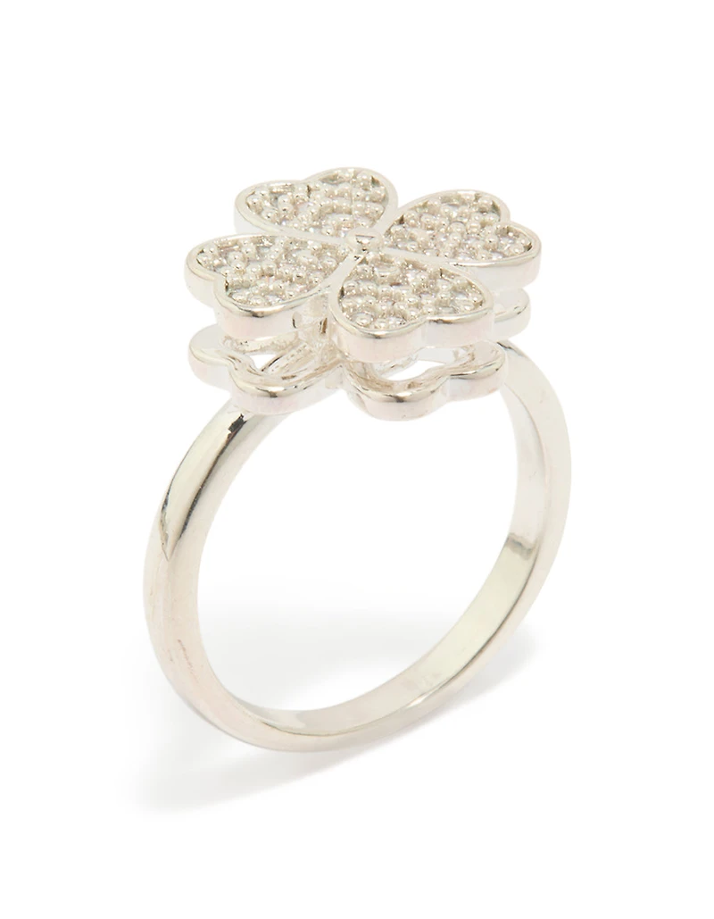 Waterproof Stainless Steel Spinning Clover Ring