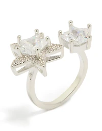 Silver Cubic Zirconia Statement Stars Ring