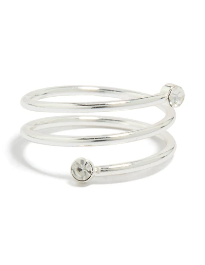 Waterproof Stainless Steel Diamante Coil Ring